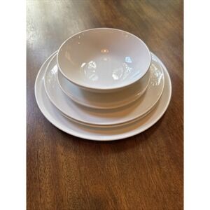 Set Of White Corning Pyrocerum Dishes